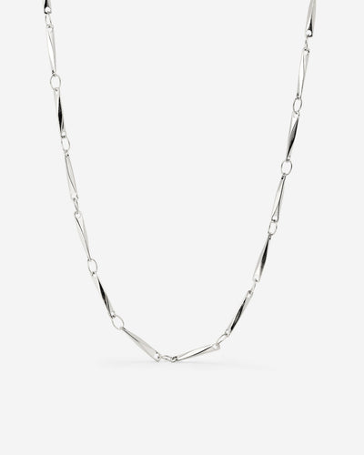 Curved Links Necklace Silber