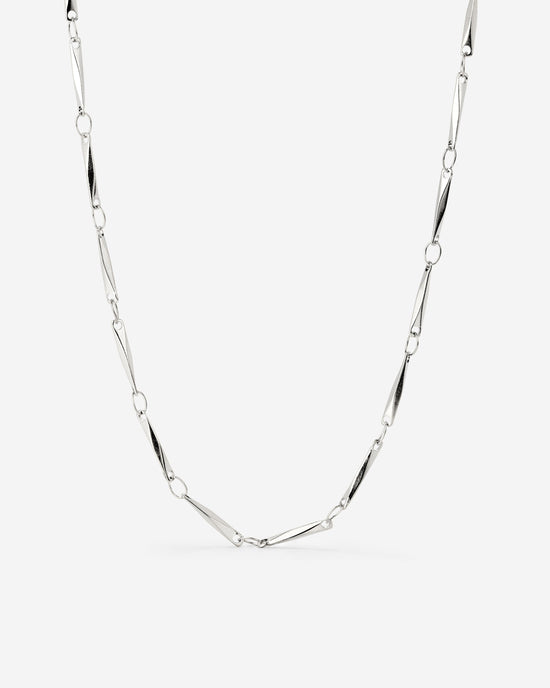 Curved Links Necklace Silber