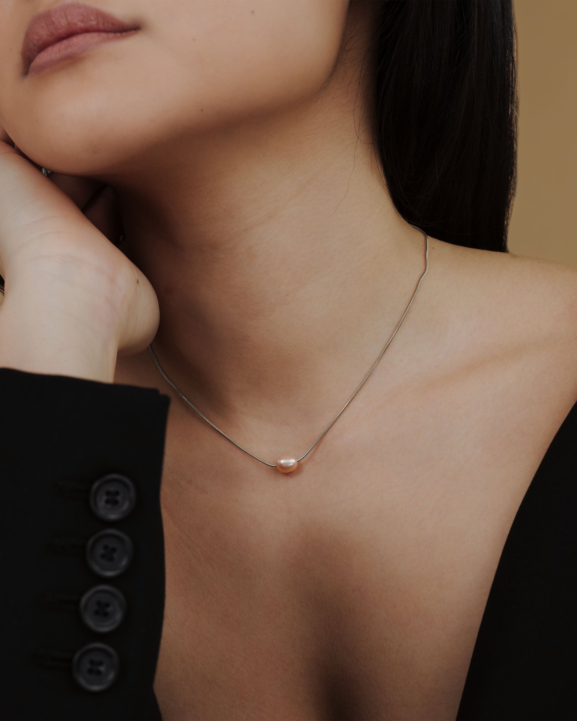 Blush Pearl Choker Silber