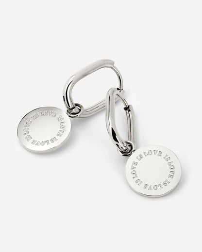 Love is Love Oval Hoop Set Baby Silber