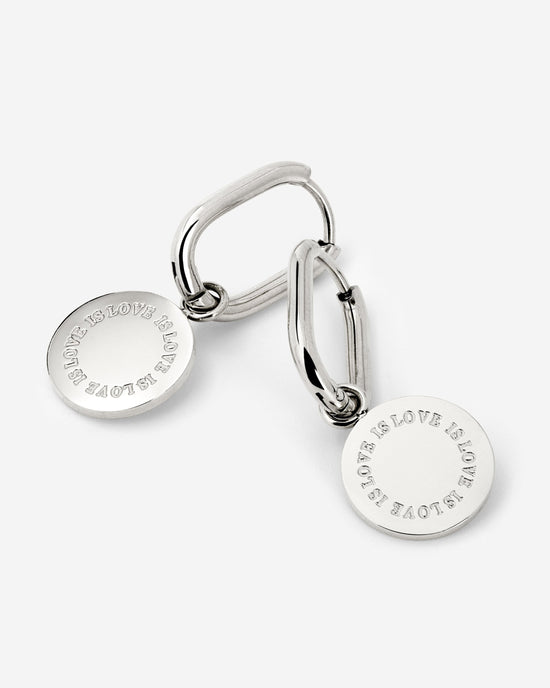 Love is Love Oval Hoop Set Baby Silber
