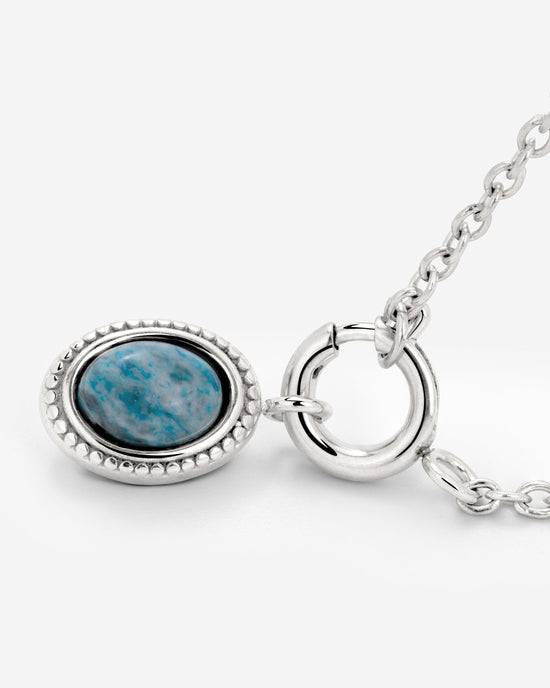 Ocean Agate Classic Chain Necklace Set Silber