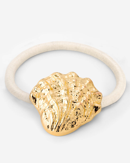Shell Hair Tie Creme