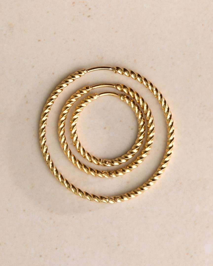 Twisted Hoops Large Gold