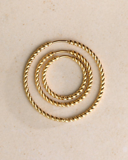 Twisted Hoops Large Gold