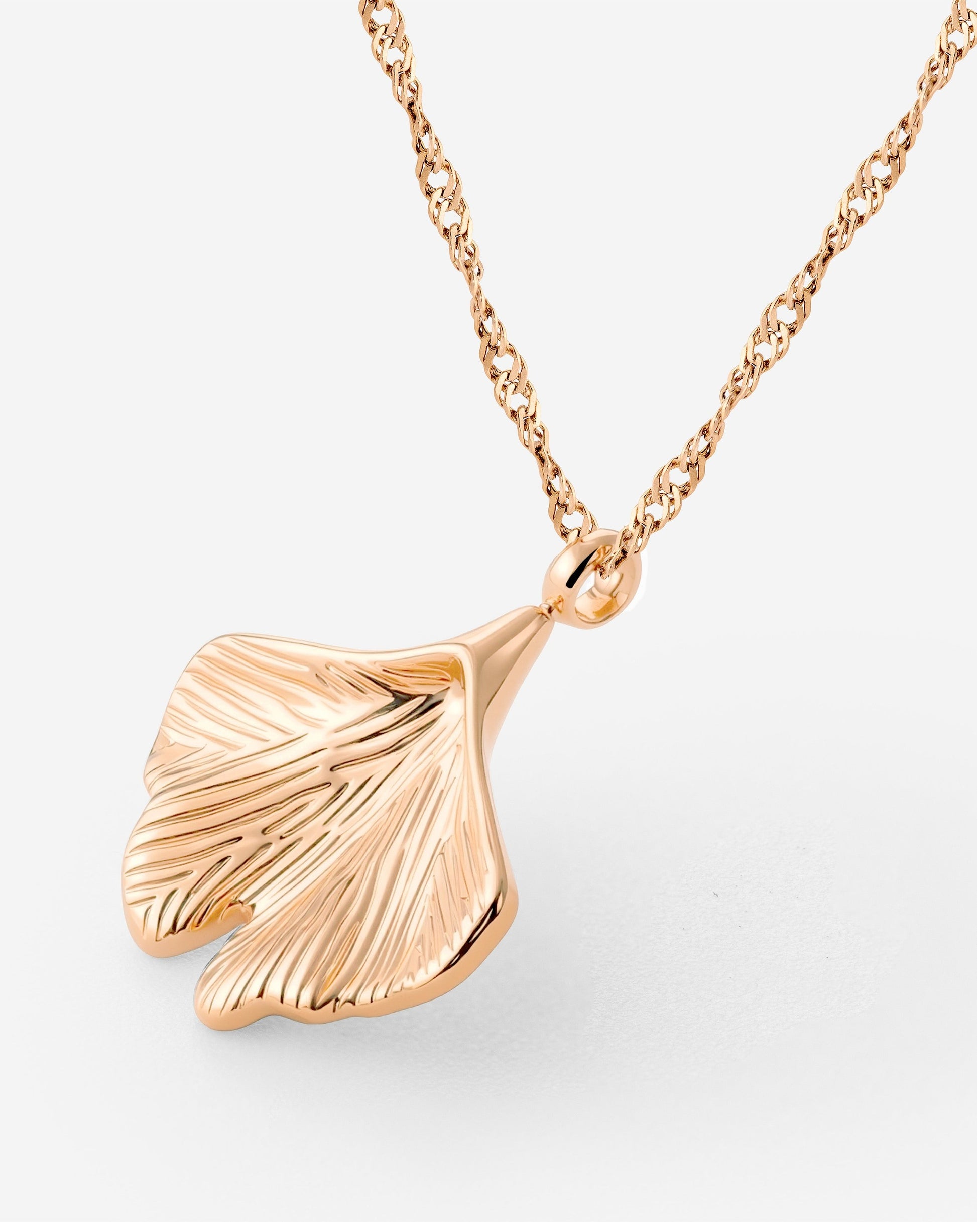 Ginkgo Leaf Necklace Roségold
