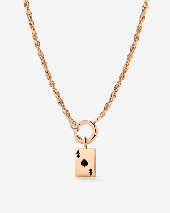 Aced Rope Chain Necklace Set Roségold