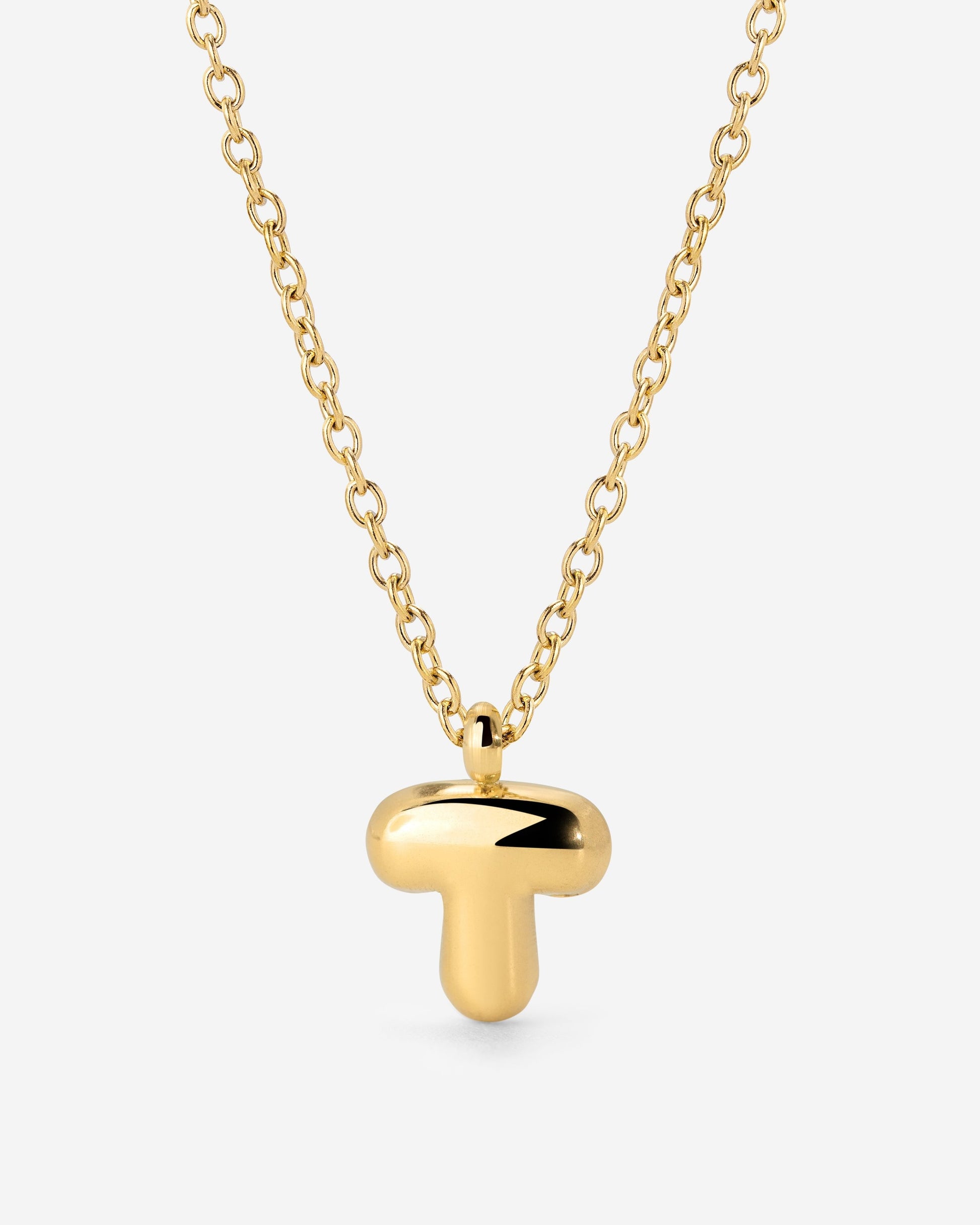 Bubble Letter Necklace Gold