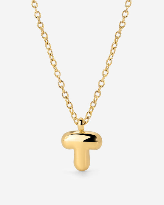 Bubble Letter Necklace Gold