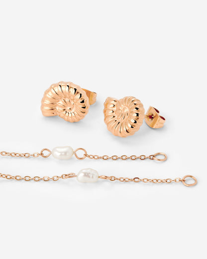Siren's Spell Pearl Drop Earrings Roségold