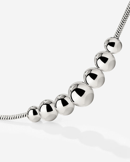 Curvy Beads Choker Silber