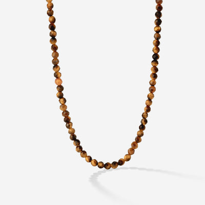 Tiger's Eye Bead Necklace Silber