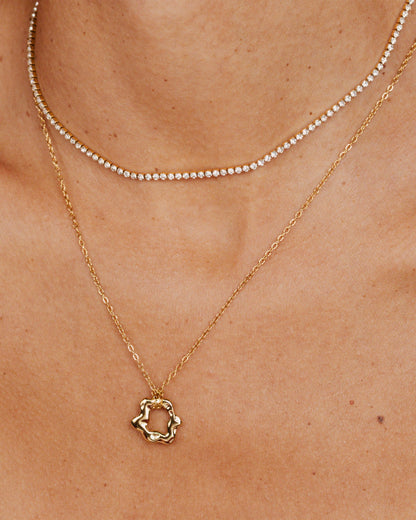 Melting Donut Necklace Gold