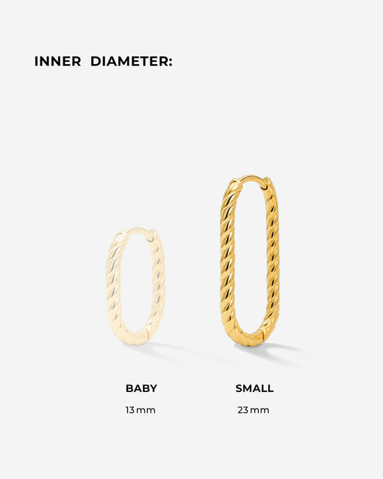 Oval Twisted Hoops Small Roségold