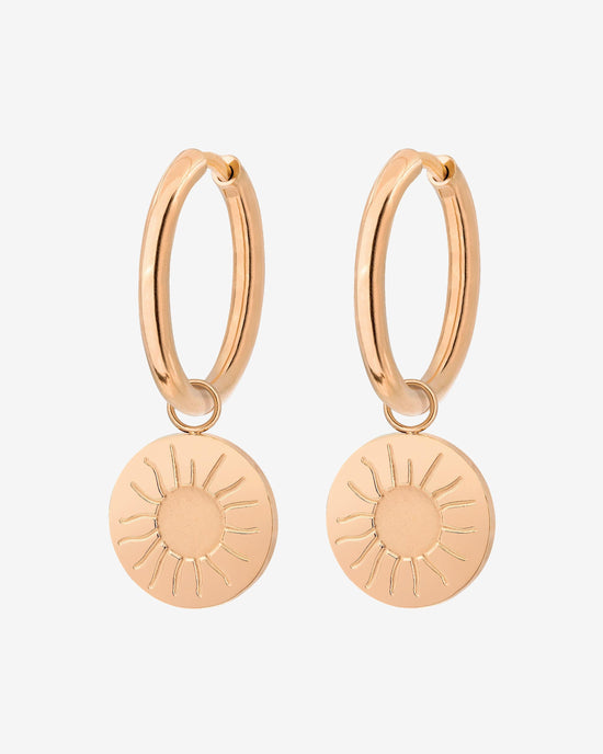 Rising Sun Hoop Set Medium Roségold