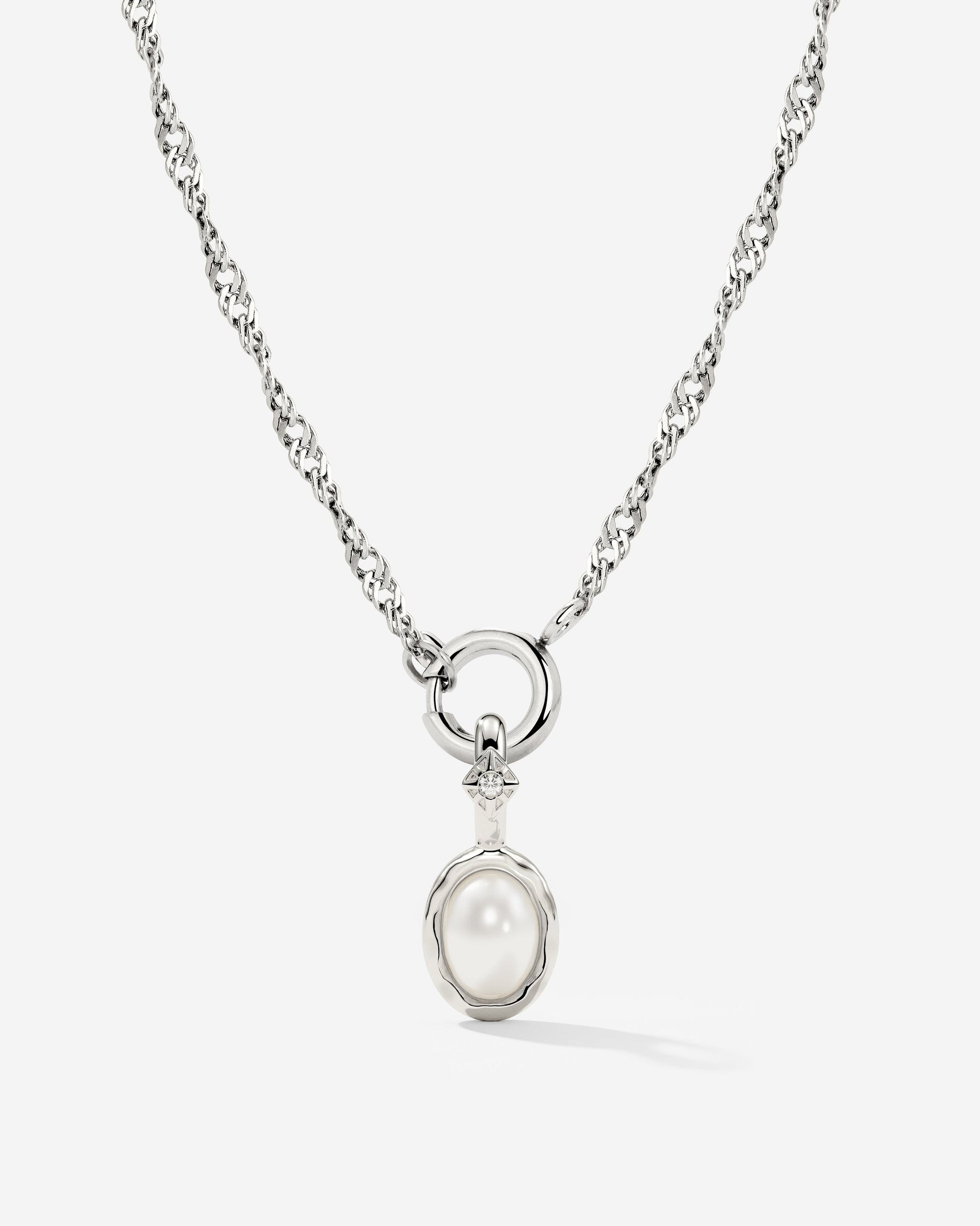 Glazed Singapore Chain Necklace Set Silber
