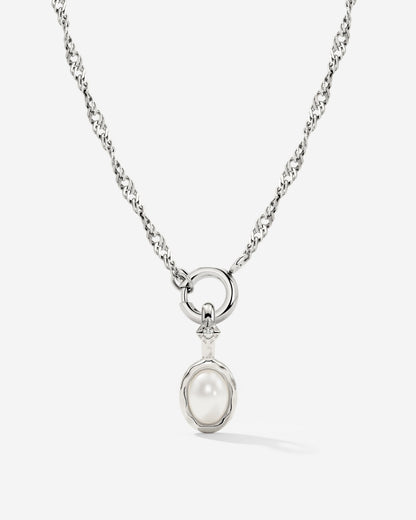 Glazed Singapore Chain Necklace Set Silber