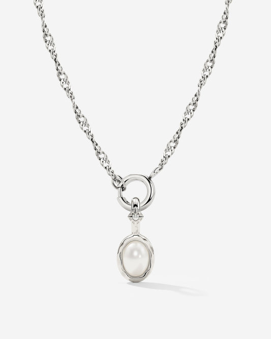 Glazed Singapore Chain Necklace Set Silber