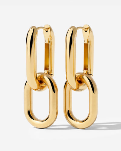 Chunky Bold Oval Hoop Set Small