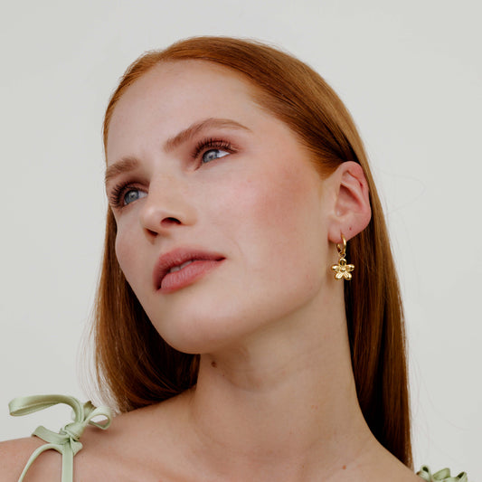 Blossom Hoop Set Small Gold