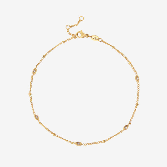 Sparkling Eyes Anklet Gold