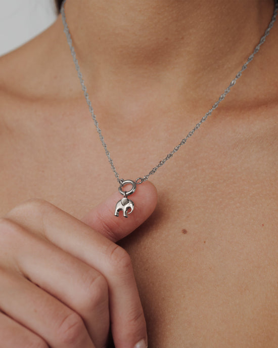Elephant Singapore Chain Necklace Set Silber