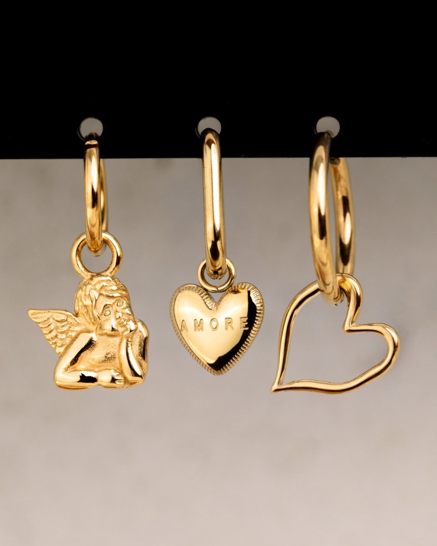 Cherub Hoop Set Small Gold