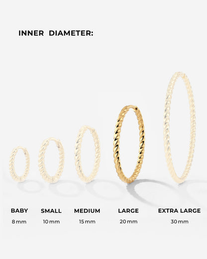 Twisted Hoops Large Gold