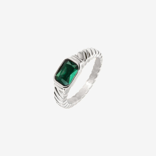 Brilliant Emerald Ring Silber