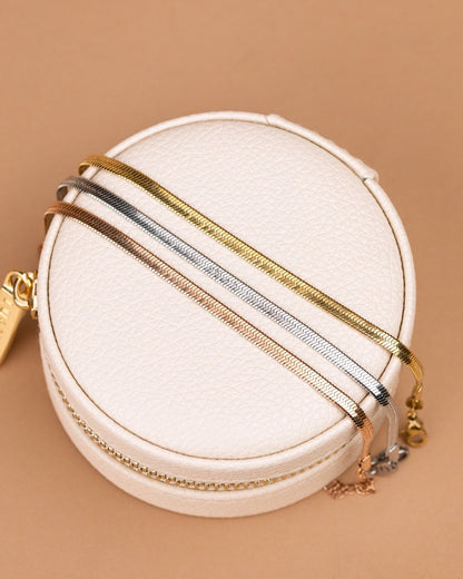 Slim Herringbone Necklace Gold