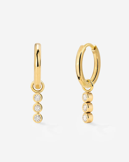 Bezel Bling Hoop Set Small Gold