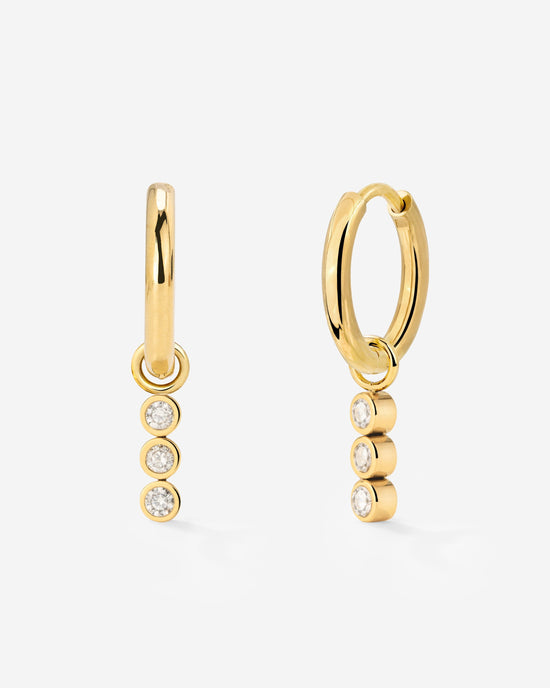 Bezel Bling Hoop Set Small Gold