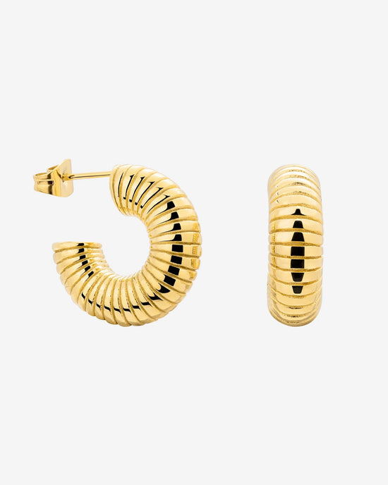 Spiral of Love Hoop Studs Small Gold