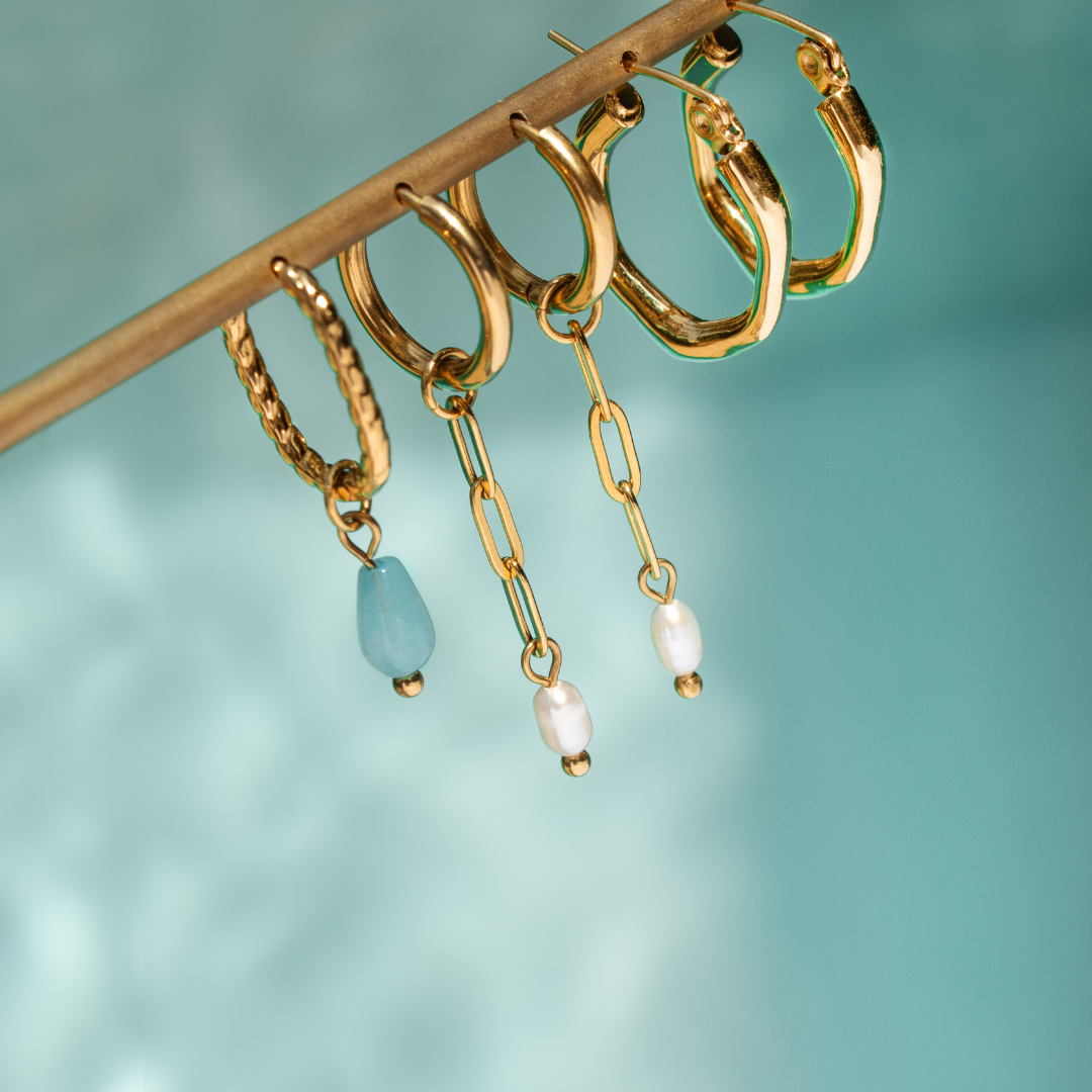 Ocean Find Hoop Set Small Gold