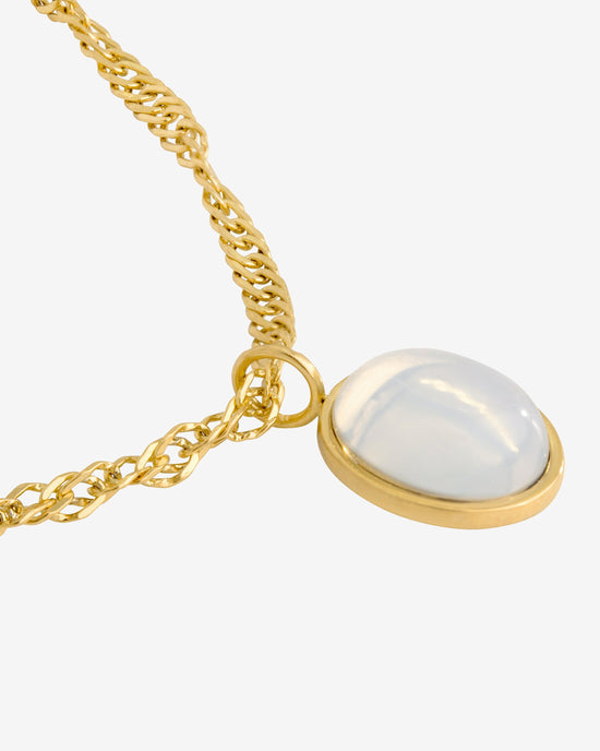 Oval Pendant Necklace Gold
