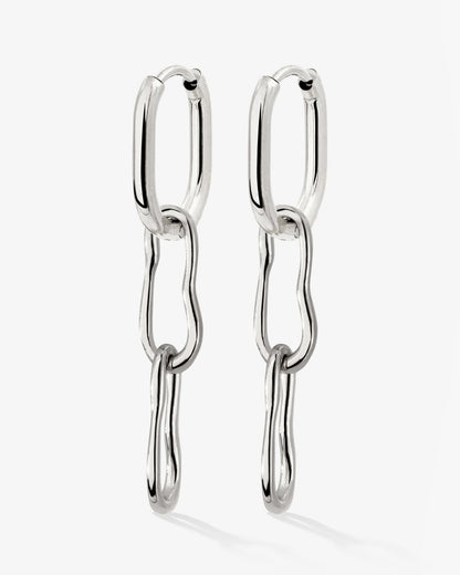 Blending Duo Oval Hoop Set Baby Silber