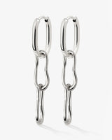 Blending Duo Oval Hoop Set Baby Silber