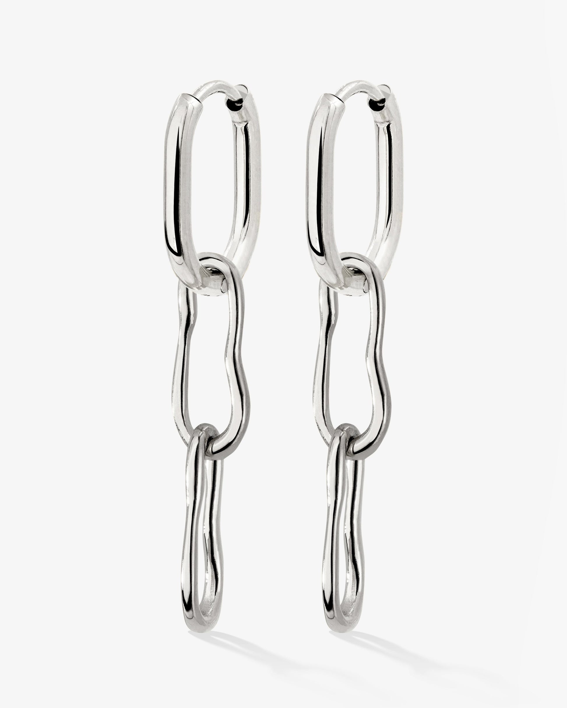 Blending Duo Oval Hoop Set Baby Silber