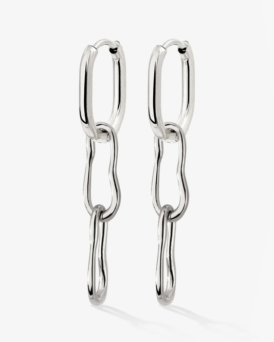 Blending Duo Oval Hoop Set Baby Silber
