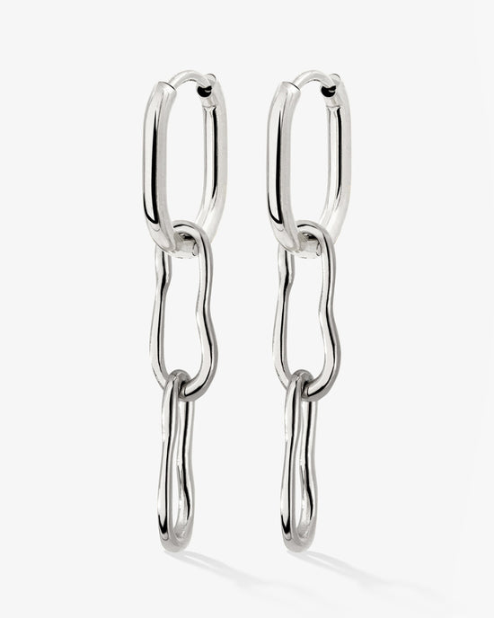 Blending Duo Oval Hoop Set Baby Silber