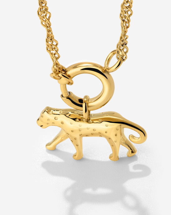 Leopard Singapore Chain Necklace Set Gold