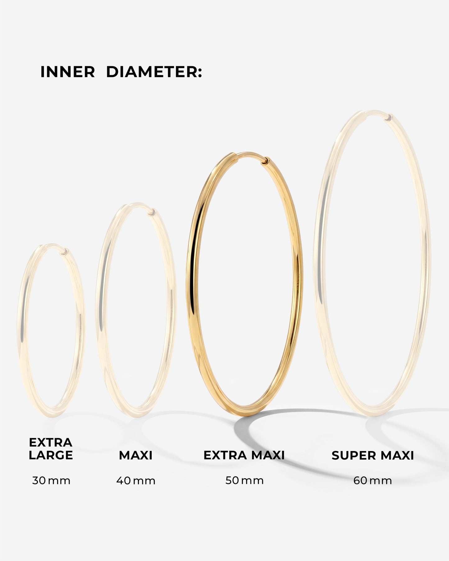 Extra Maxi Hoops Silber