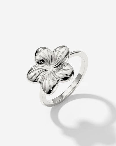 Floral Glow Ring Silber
