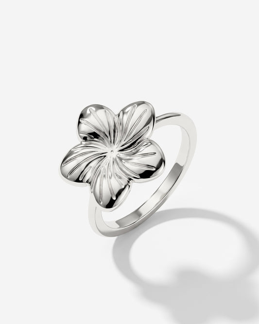 Floral Glow Ring Silber