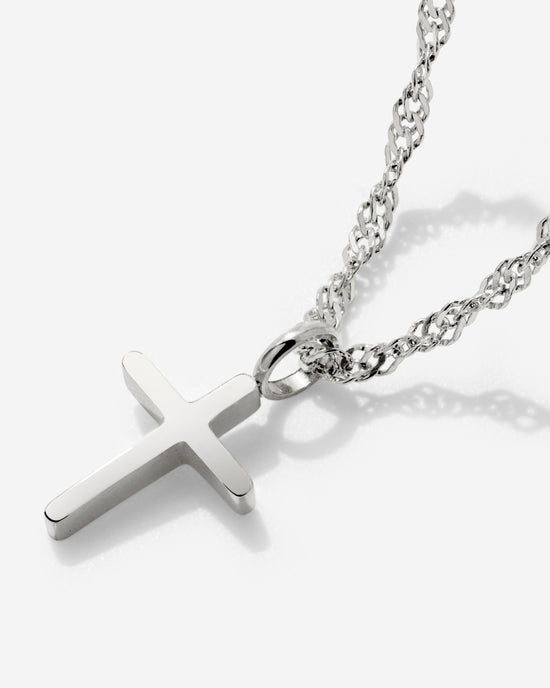 Saints Cross Necklace Silber