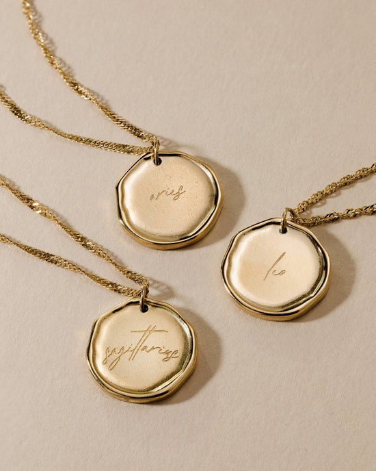 Zodiac Necklace – Aries / Widder Gold