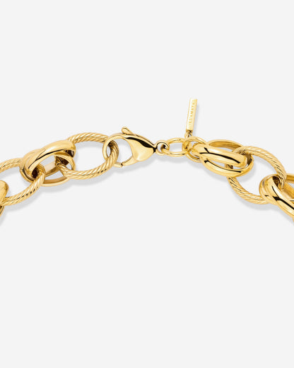 Chunky Twisted Links Necklace Gold