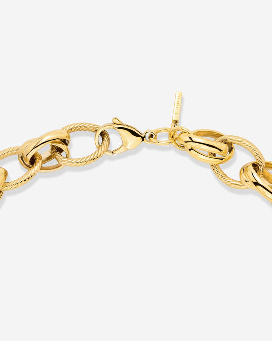 Chunky Twisted Links Necklace Gold