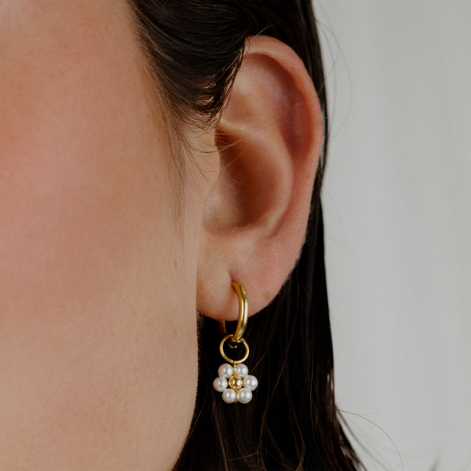 Daisy Hoop Set Small Gold