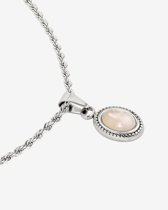 Blush Quartz Necklace Silber